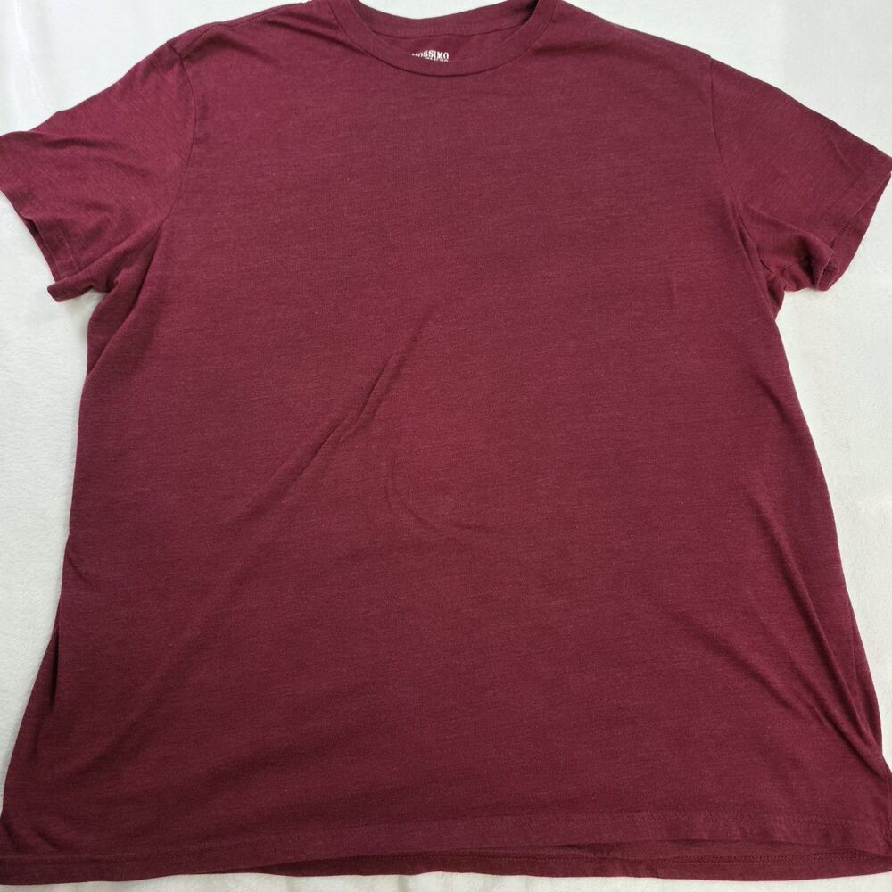 Mossimo Supply Co. Men’s XL Burgundy Solid Crew Neck Short Sleeve Athletic Tee